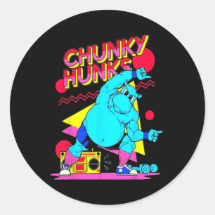 Chunky Hunks Gymnastik Bodybuilding Muskel Runder Aufkleber
