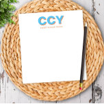 Chunky Initials Blau und Orange Personalisiert Notizblock<br><div class="desc">Diese Notizblöcke sind hell und fröhlich und machen ein perfektes Geschenk oder Ergänzung zu Ihrem Schreibtisch. Passen Sie das Notizblock mit Ihren Initialen und Namen mithilfe des Vorlagenformulars an. Verwenden Sie die erweiterten Editiermenüs,  um verschiedene Farben auszuwählen.</div>