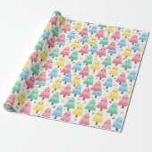 Chunky Kawaii Pastel Pine Trees Seamless Wrapping  Geschenkpapier (Ungerollt)