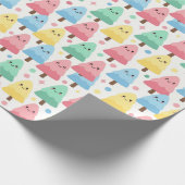 Chunky Kawaii Pastel Pine Trees Seamless Wrapping  Geschenkpapier (Ecke)