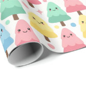Chunky Kawaii Pastel Pine Trees Seamless Wrapping  Geschenkpapier (Rolleneckpunkt)