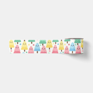 Chunky Kawaii Pastell-Tannen Nahtloses Verpackungs Satinband