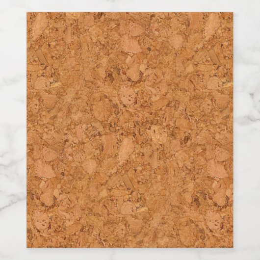 Chunky Natural Cork Wood Grain Look Weinetikett (Einzelnes Label)