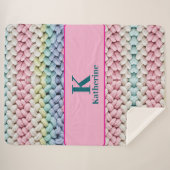 Chunky Pastel Knit Monogram Custom Name Gift Sherpadecke (Vorderseite (Horizontal))