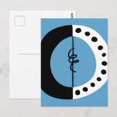 Chunky Ring Schwarz-weiß und Blue Postcard Postkarte (Vorne/Hinten)