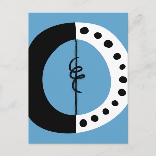 Chunky Ring Schwarz-weiß und Blue Postcard Postkarte (Vorderseite)