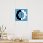 Chunky Ring Schwarz-weiß und Blue Poster Wall Art (Küche)