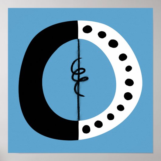 Chunky Ring Schwarz-weiß und Blue Poster Wall Art (Vorne)