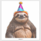 Chunky Sloth birthday party hat gift funny meme pr Aufkleber (Blatt)