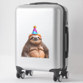 Chunky Sloth birthday party hat gift funny meme pr Aufkleber (Koffer)