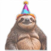 Chunky Sloth birthday party hat gift funny meme pr Aufkleber (Vorderseite)
