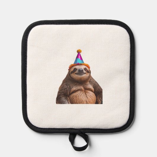 Chunky Sloth birthday party hat gift funny meme pr Topflappen (Vorderseite)