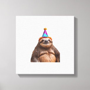 Chunky Sloth Geburtstagspartyhut Geschenk lustiges Leinwanddruck
