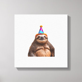 Chunky Sloth Geburtstagspartyhut Geschenk lustiges Leinwanddruck