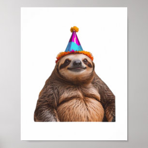 Chunky Sloth Geburtstagspartyhut Geschenk lustiges Poster