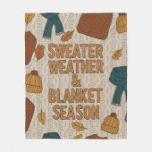 Chunky Strick Sweater Weather & Season Cosy Fleecedecke (Vorderseite)