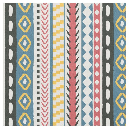 Chunky Tribal Strip, farbenfrohe Boho Printstoffe Stoff (Nahaufnahme)