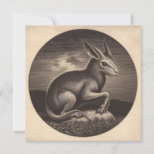 Chupacabra Antike Illustration Horror Karte