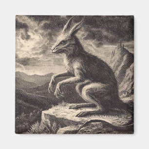 Chupacabra Antike Illustration Horror Magnet