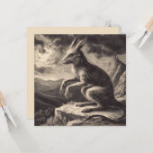 Chupacabra Antique Illustration Horror Karte (Vorderseite/Rückseite Beispiel)