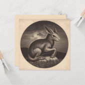 Chupacabra Antique Illustration Horror Karte (Vorderseite/Rückseite Beispiel)