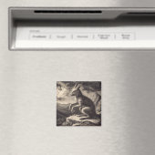 Chupacabra Antique Illustration Horror Magnet (In Situ (Geschirrspüler))