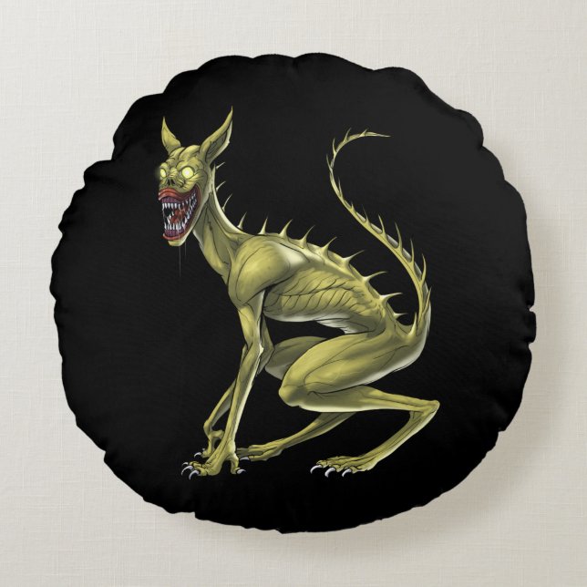 Chupacabra Cryptid Beast Rundes Kissen (Vorderseite)