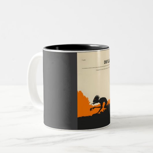 Chupacabra Cryptid Cryptozoology Poster Zweifarbige Tasse (Vorderseite Links)