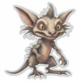 Chupacabra Gremlin Hybrid Illustration Aufkleber (Vorderseite)