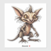 Chupacabra Gremlin Hybrid Illustration Aufkleber (Blatt)
