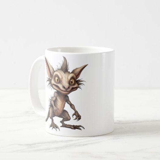 Chupacabra Gremlin Hybrid Illustration Kaffeetasse (Vorderseite Links)