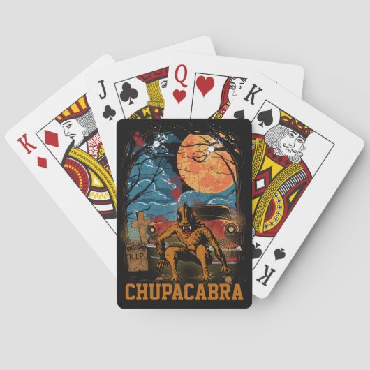 Chupacabra-Kreatur, benutzerdefinierbarer Text Spielkarten (Rückseite)