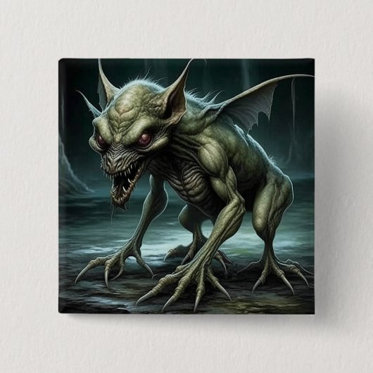Chupacabra - Kryptide Monster oder Tiere Button (Vorderseite)