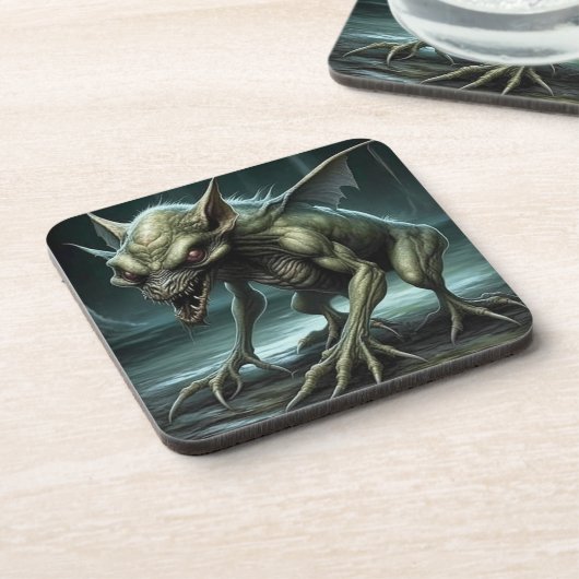 Chupacabra - Kryptide Monster oder Tiere Getränkeuntersetzer (Linke Seite)