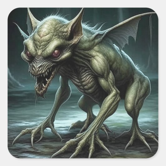 Chupacabra - Kryptide Monster oder Tiere Quadratischer Aufkleber (Vorderseite)