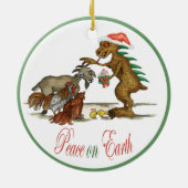 Chupacabra-und Ziegen-Verzierung Keramikornament (Hinten)