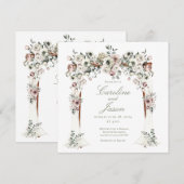 Chuppah Floral Canopy Blush White Wedding Einladung (Vorne/Hinten)
