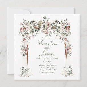 Chuppah Floral Canopy Blush White Wedding Einladung