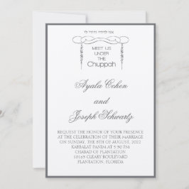 Chuppah Leaf Leaf Verlasse jüdische Hochzeitskarte Einladung