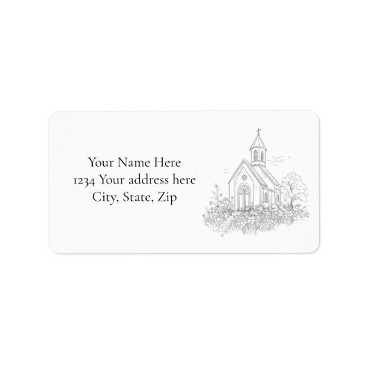 Church Address Label Adressaufkleber (Vorne)