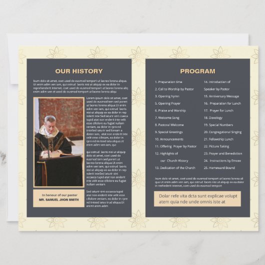 Church Anniversary Brochure Template (Rückseite)