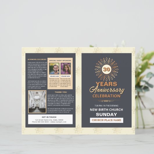 Church Anniversary Brochure Template (Stehend Vorderseite)