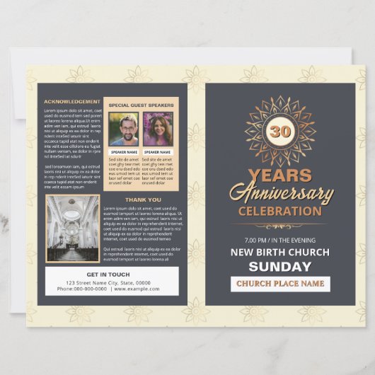 Church Anniversary Brochure Template (Vorderseite)