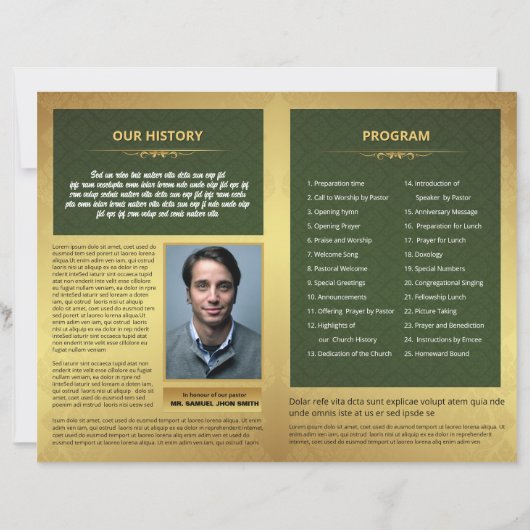 Church Anniversary Program Template (Rückseite)