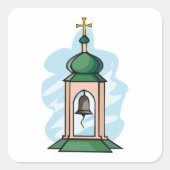 Church Belfry Quadratischer Aufkleber (Vorderseite)
