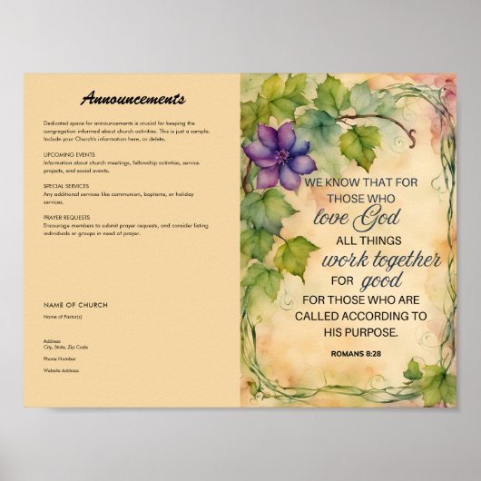 Church Bulletin Poster (Vorne)