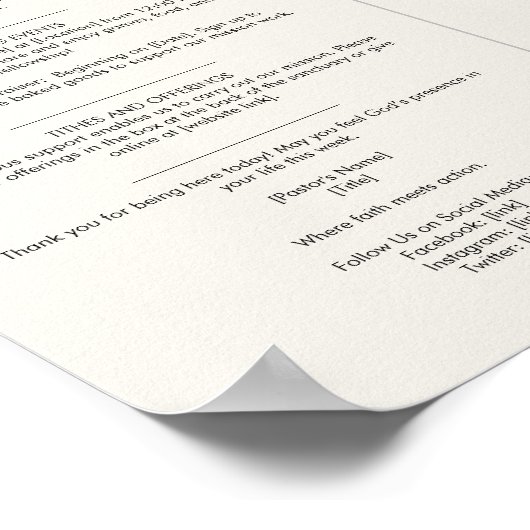 Church Bulletin Poster (Ecke)