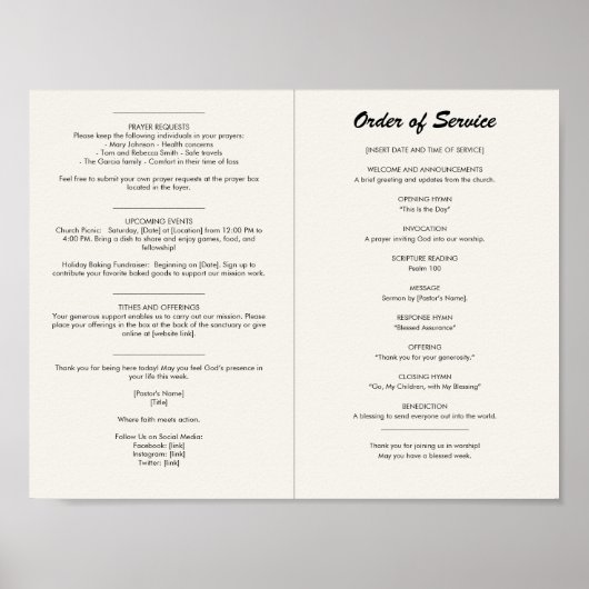 Church Bulletin Poster (Vorne)