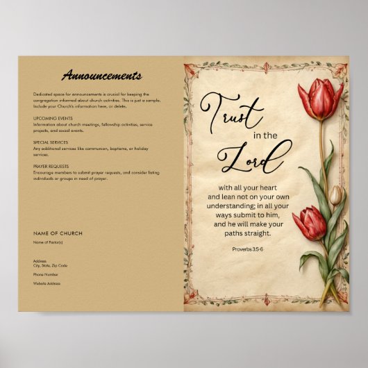 Church Bulletin zum Herunterladen und Drucken Poster (Vorne)