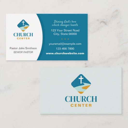 Church Business Card mit Christlichem Cross Design Visitenkarte (Vorne/Hinten)